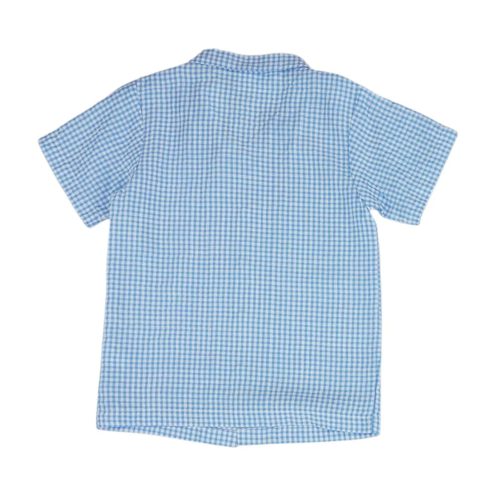 Blue Check Short Sleeve Button Down - Image 2