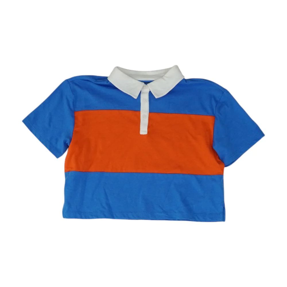 Blue Color Block Polo
