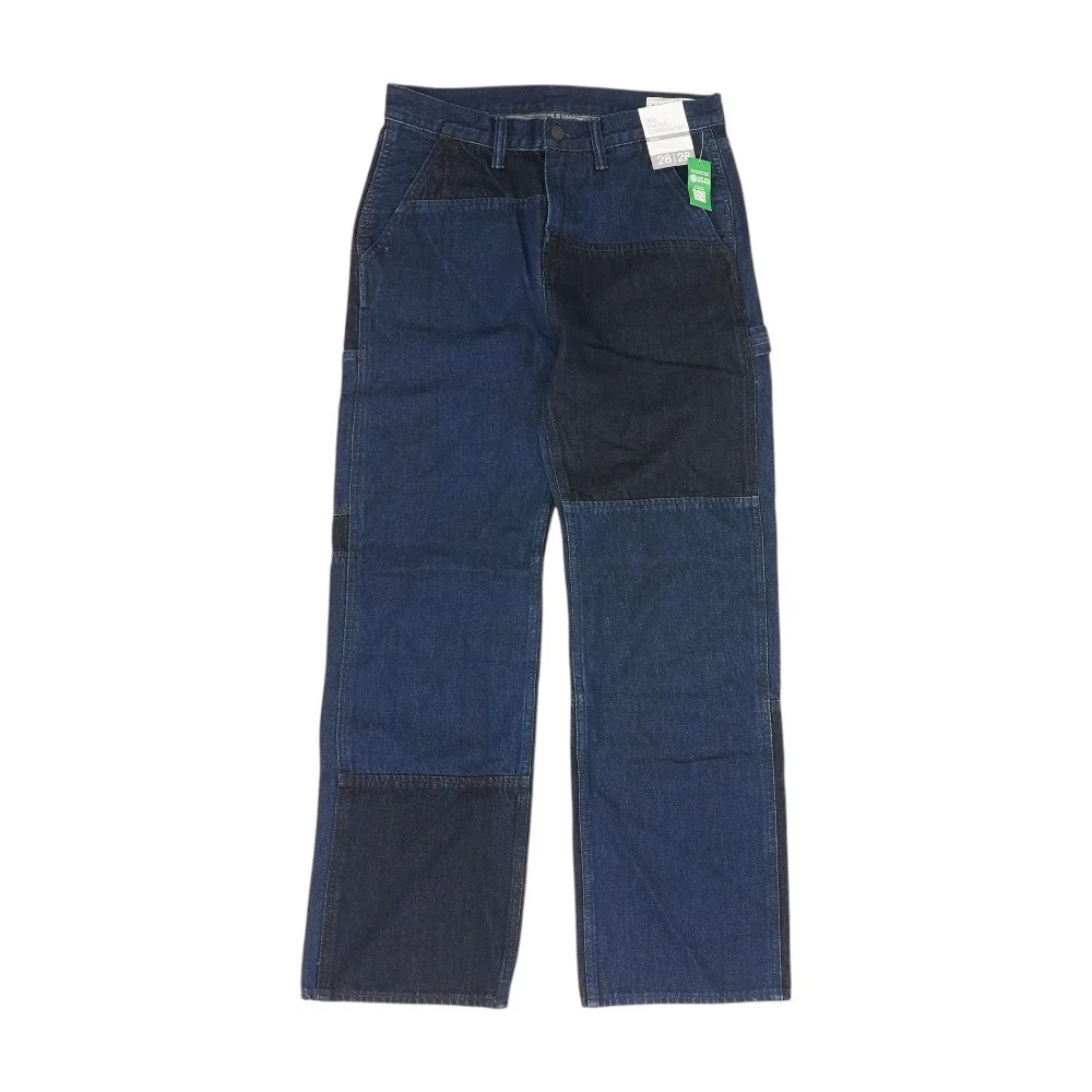 Blue Color Block Relaxed Jeans