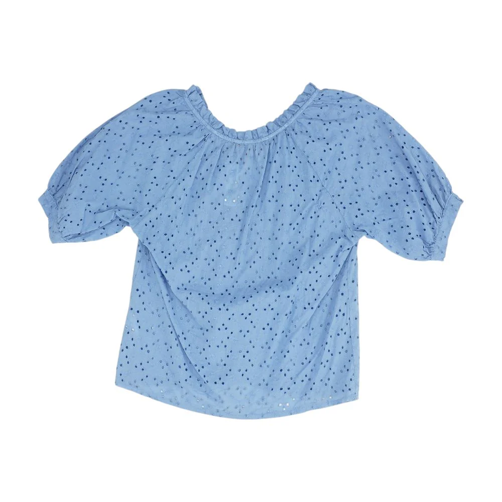 Blue Eyelet Blouse - Image 2