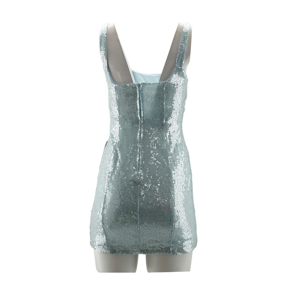 Blue Formal Mini Dress - Image 2