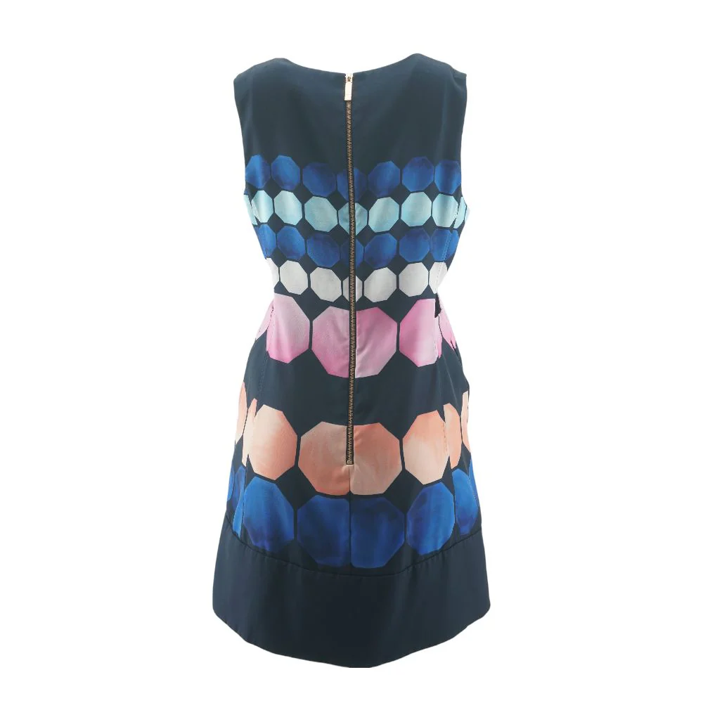 Blue Geometric Mini Dress - Image 2