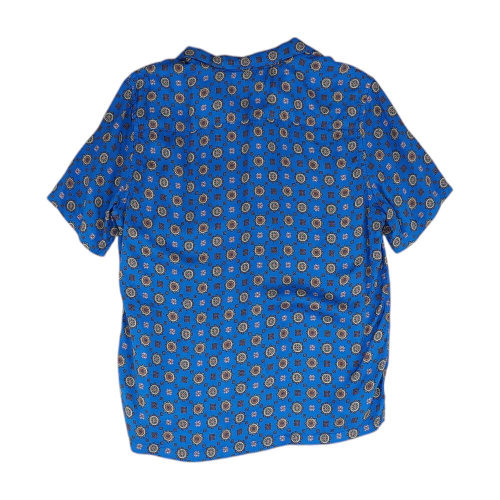Blue Geometric Short Sleeve Button Down - Image 2