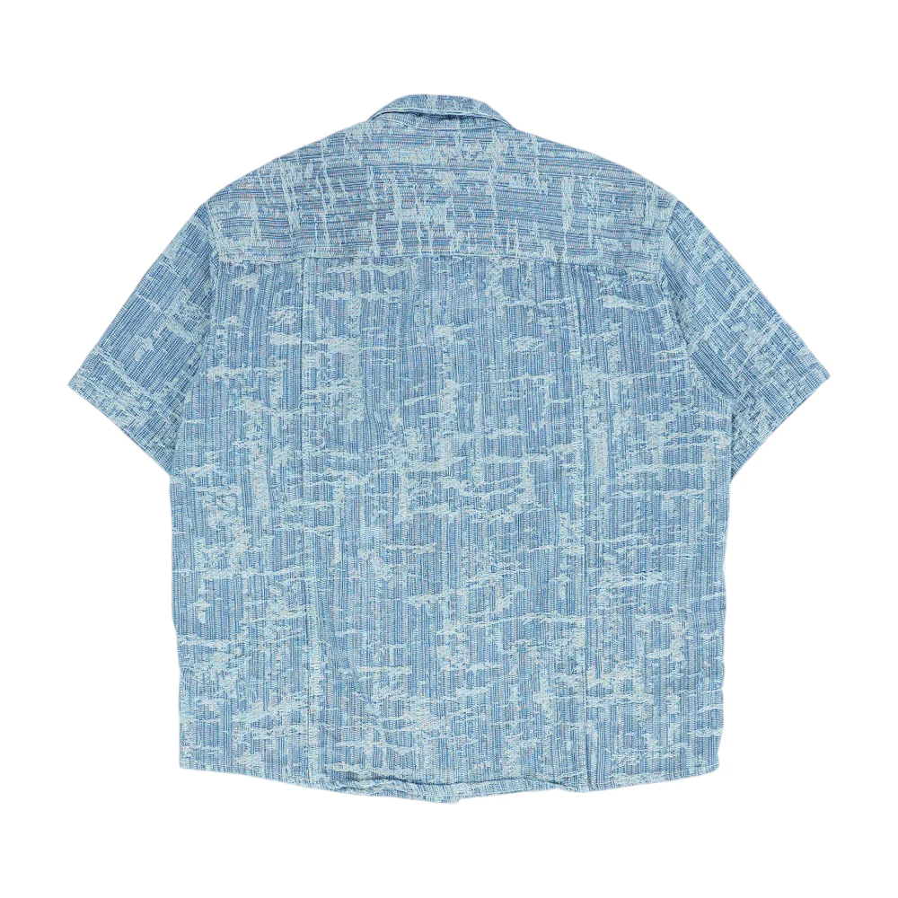 Blue Graphic Short Sleeve Button Down - Image 2