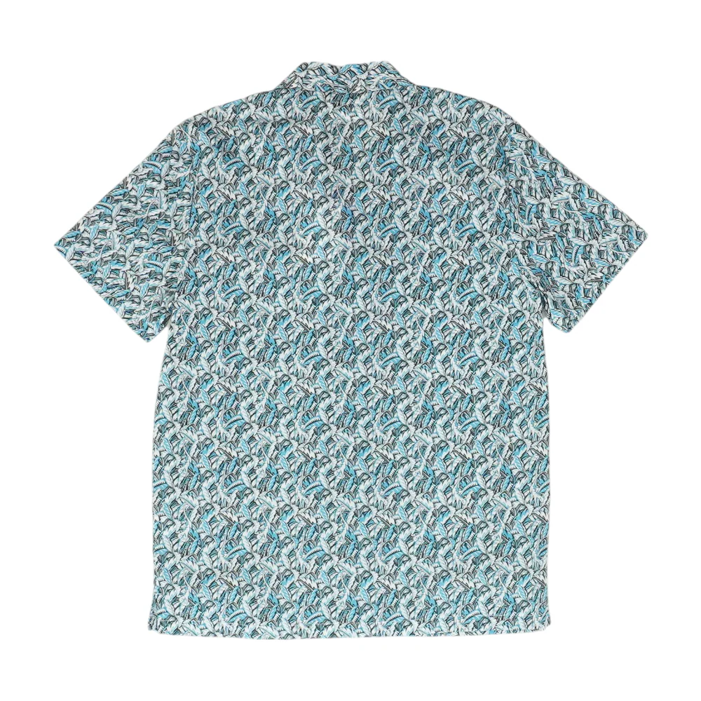 Blue Graphic Short Sleeve Button Down - Image 2