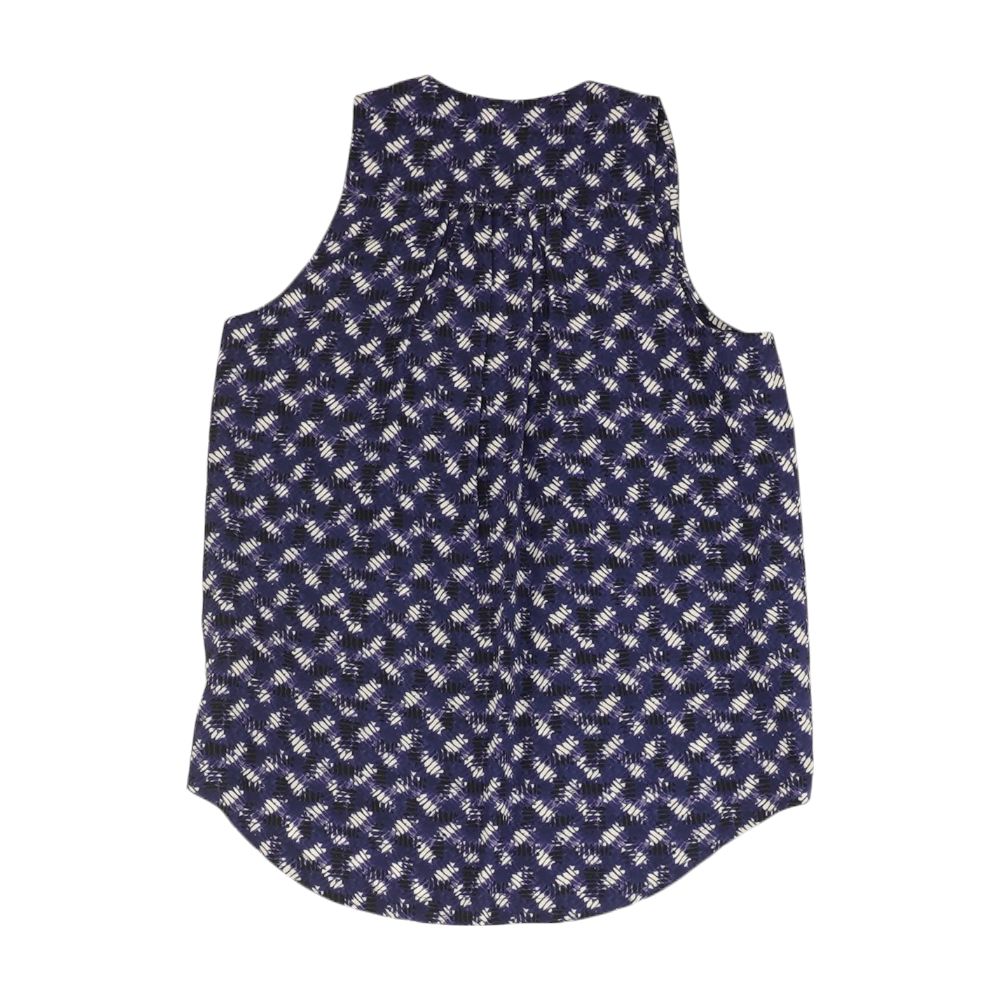 Blue Graphic Sleeveless Blouse - Image 2