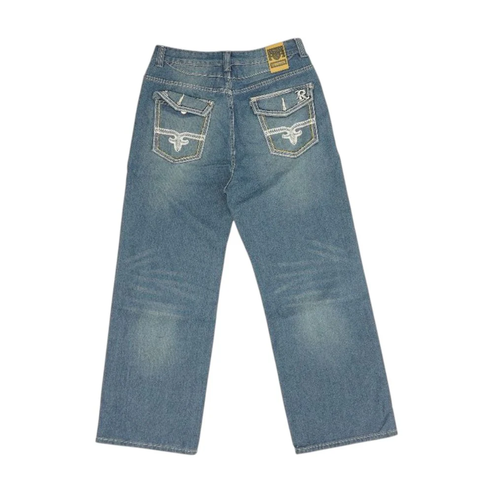 Blue High Rise Straight Leg Jeans - Image 2