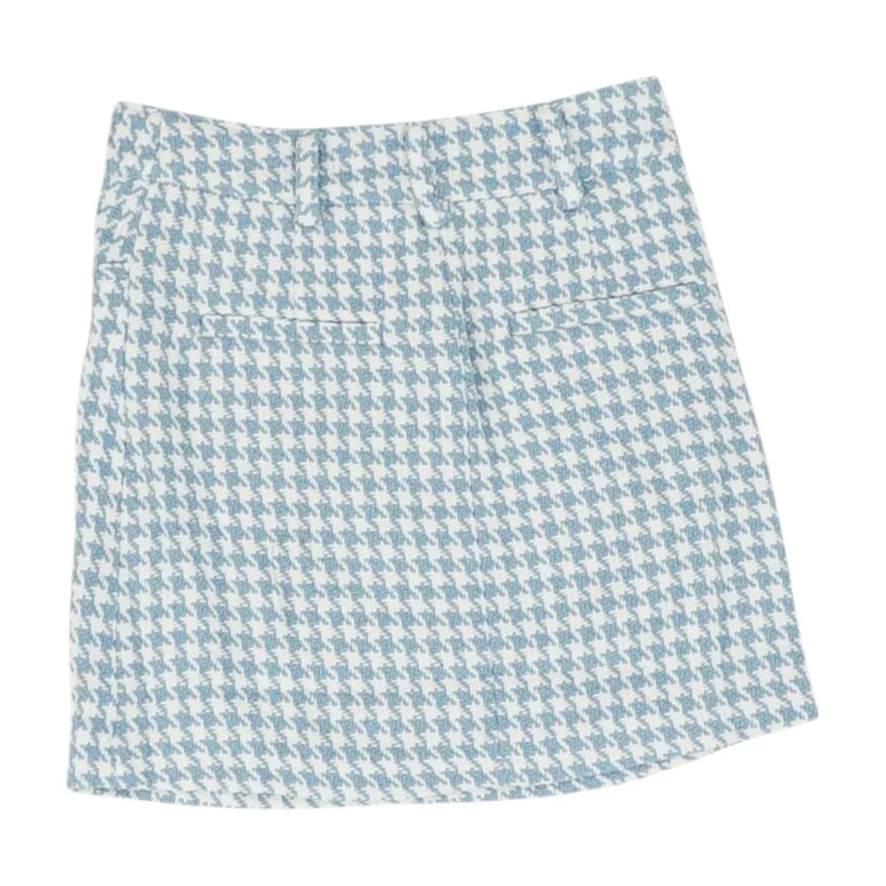 Blue Houndstooth Midi Skirt - Image 2