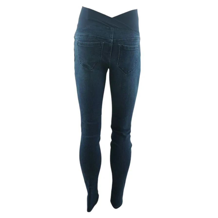 Blue Low Rise Skinny Leg Maternity Jeans - Image 3