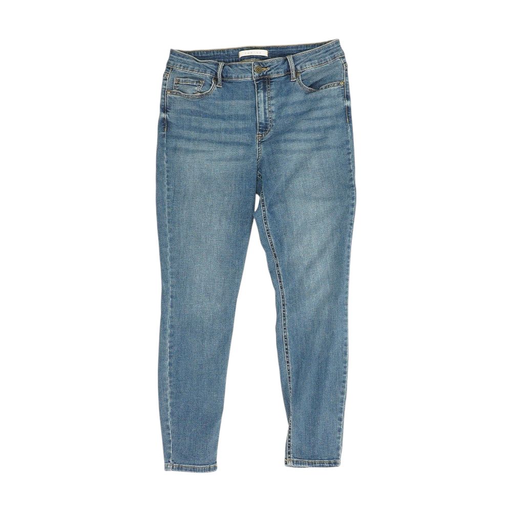 Blue Mid Rise Skinny Leg Jeans