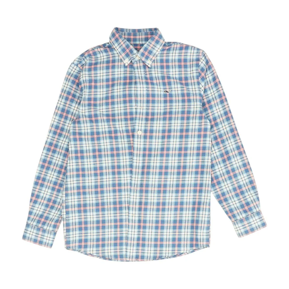 Blue Plaid Flannel Button Down