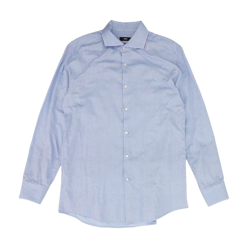 Blue Polka Dot Long Sleeve Button Down