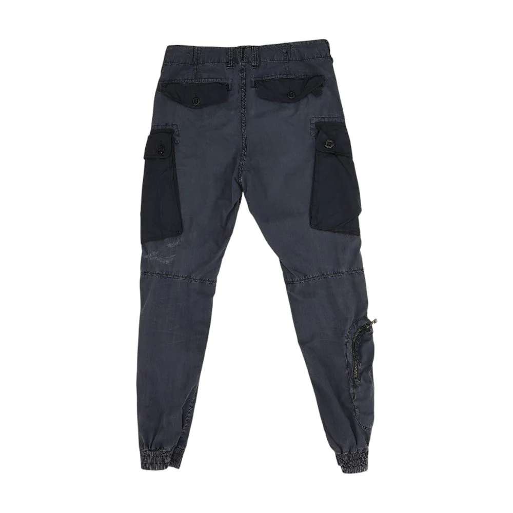 Blue Solid Cargo Pants - Image 2