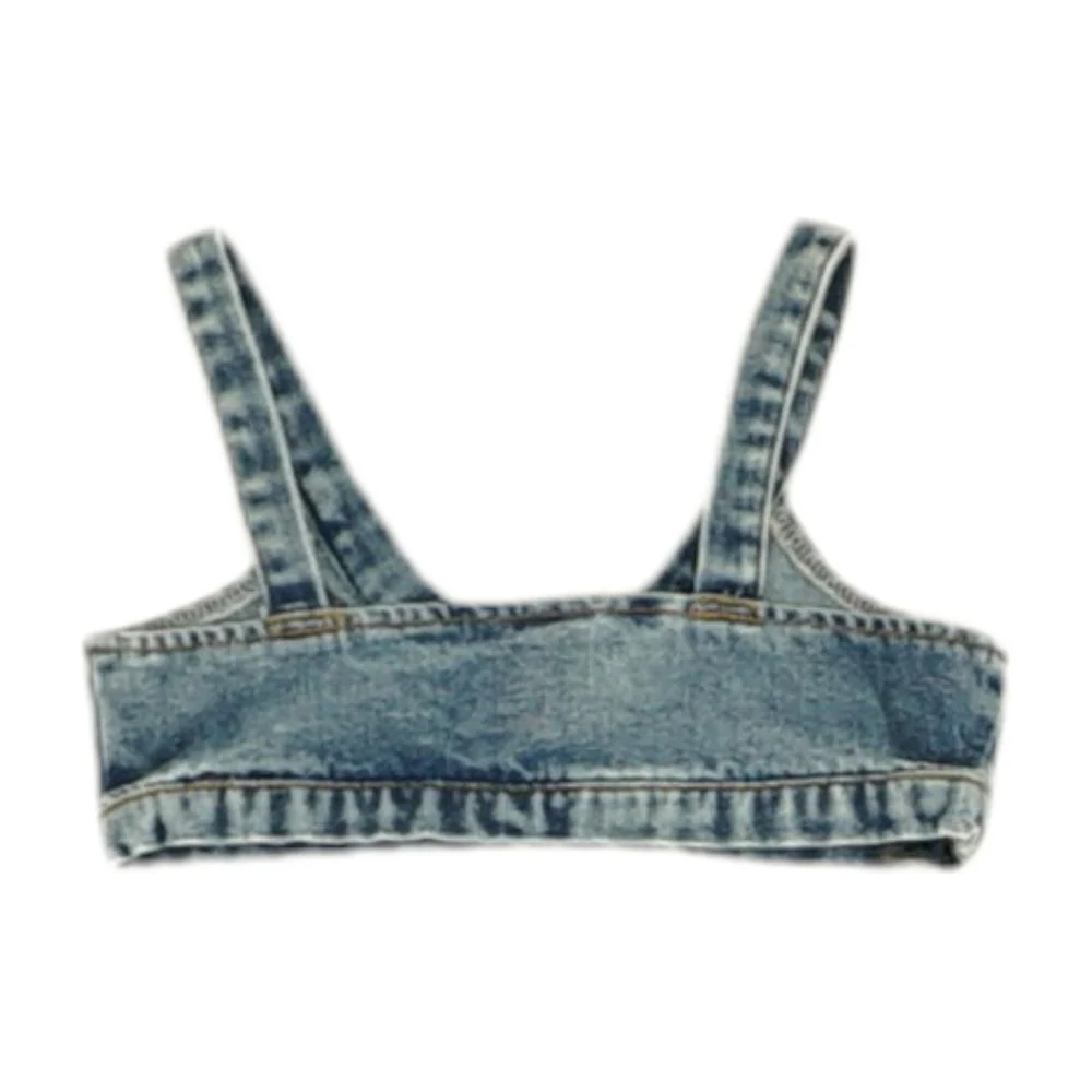 Blue Solid Cropped Tank - Image 2