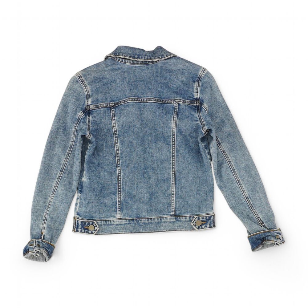 Blue Solid Denim Jacket - Image 2