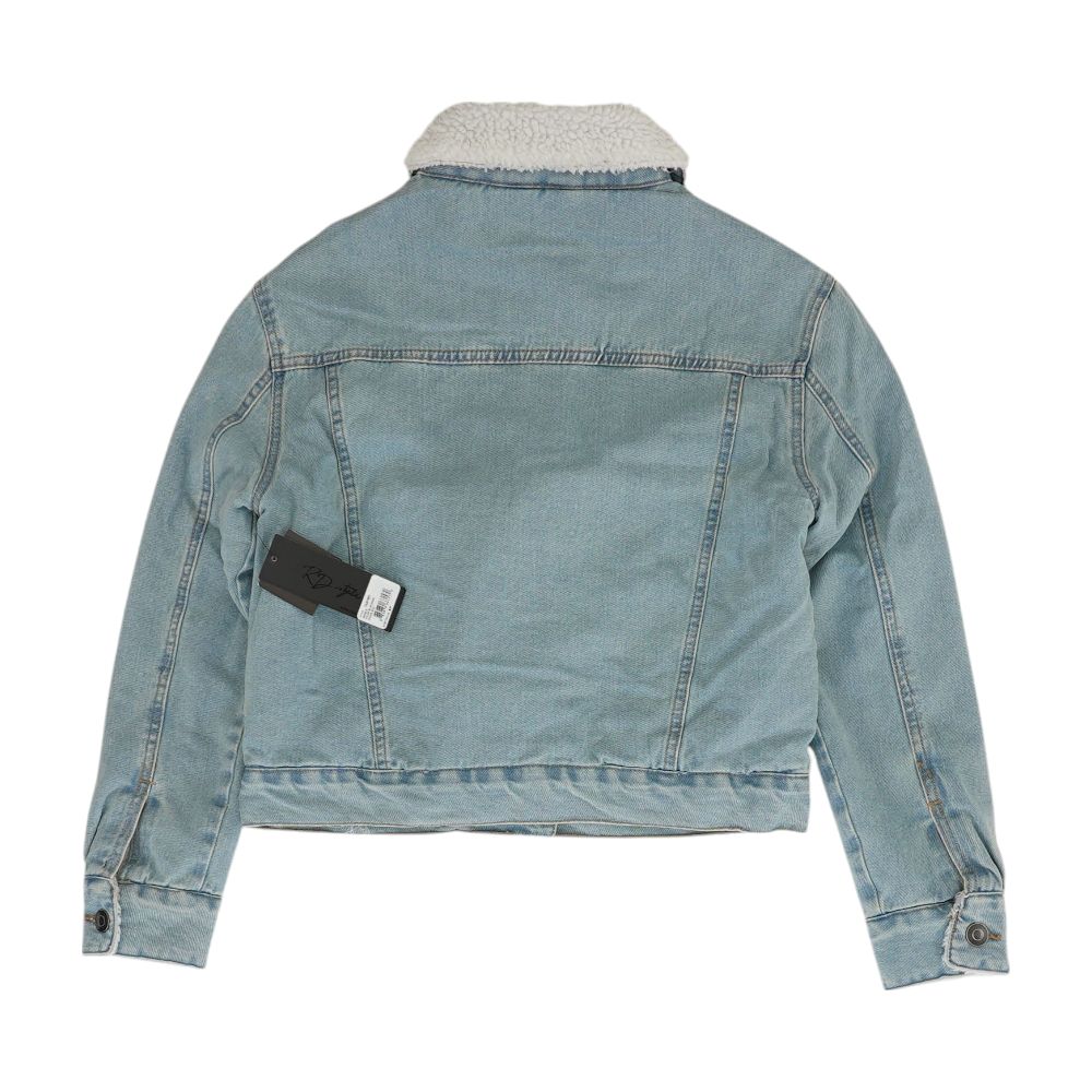 Blue Solid Denim Jacket - Image 2