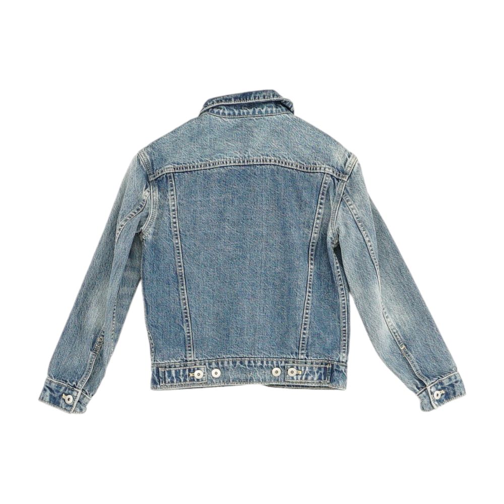 Blue Solid Denim Jacket - Image 2