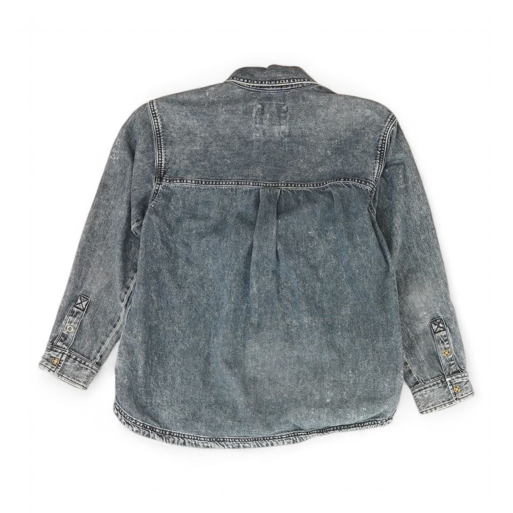 Blue Solid Denim Jacket - Image 2