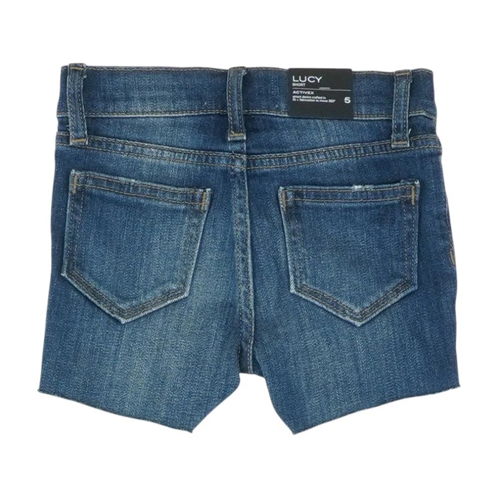 Blue Solid Denim Shorts - Image 2