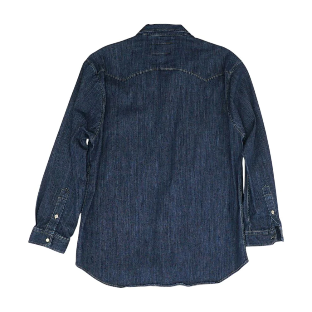 Blue Solid Long Sleeve Button Down - Image 2
