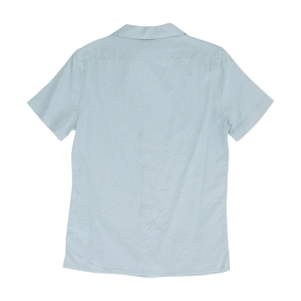 Blue Solid Short Sleeve Button Down - Image 2