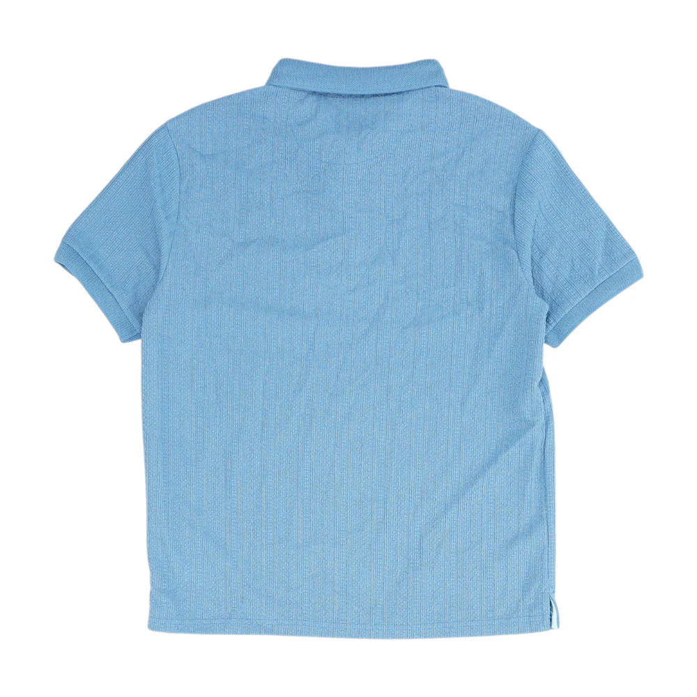 Blue Solid Short Sleeve Polo - Image 2
