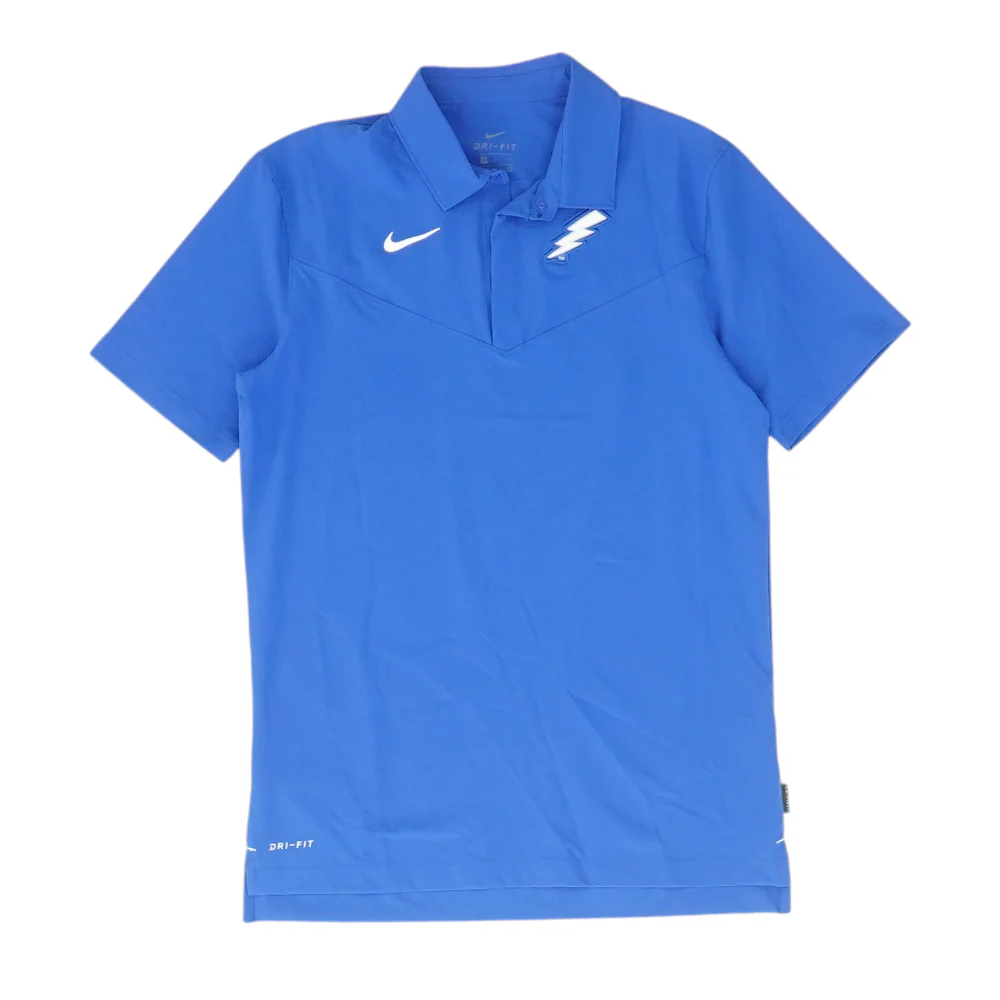 Blue Solid Short Sleeve Polo