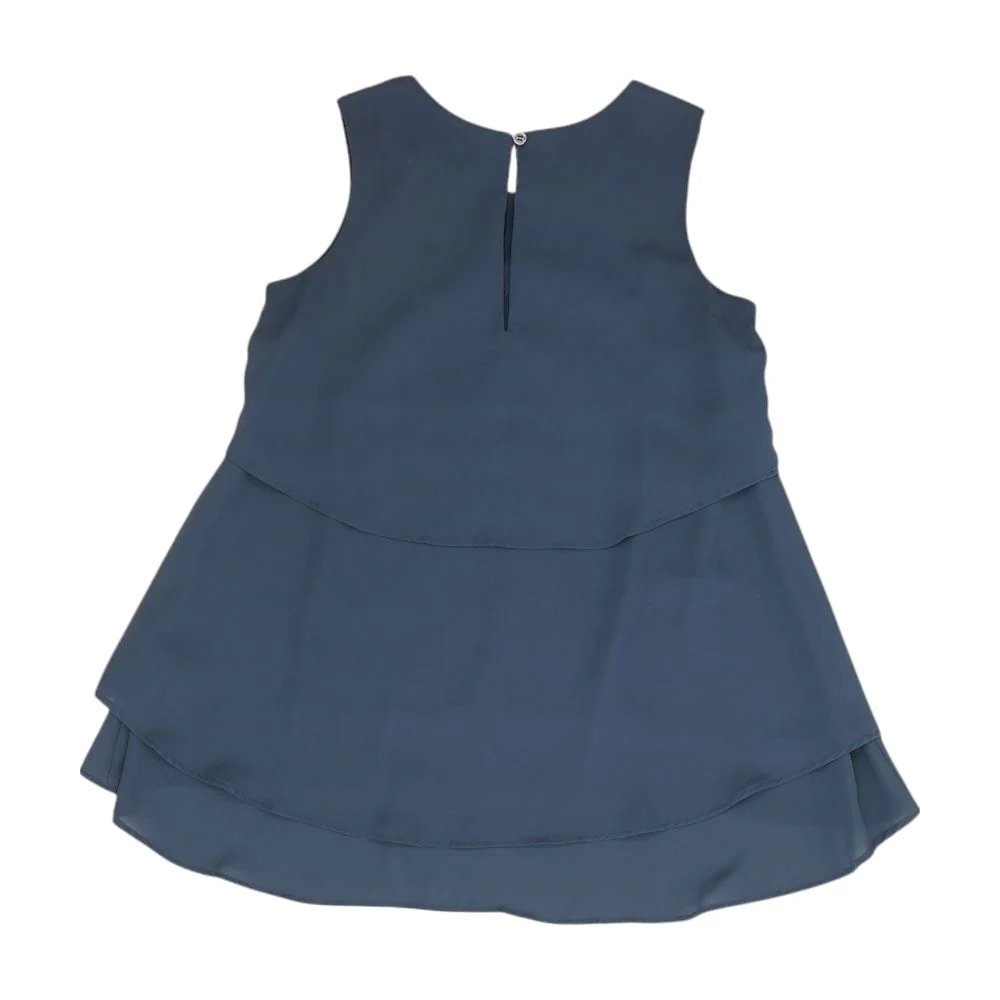 Blue Solid Sleeveless Blouse - Image 2