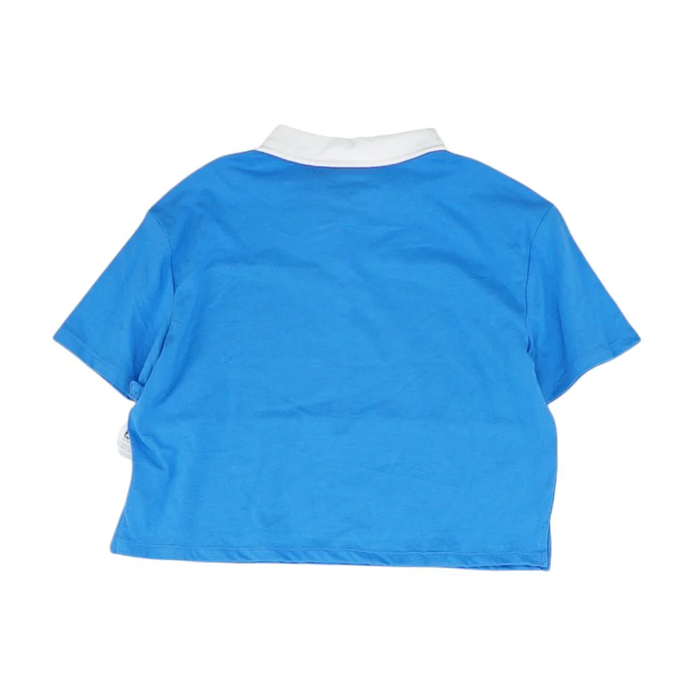 Blue Striped Polo Knit Top - Image 2