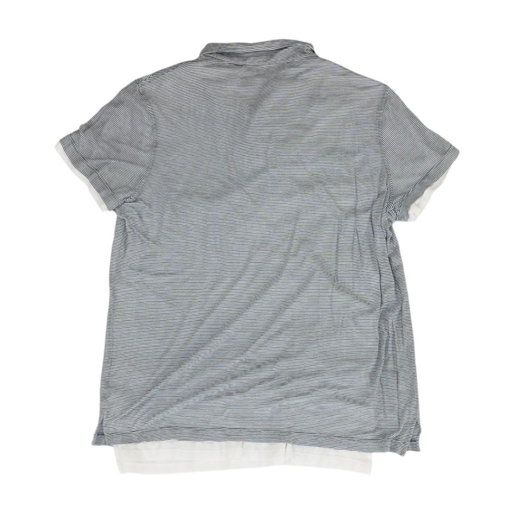 Blue Striped Short Sleeve Polo - Image 2