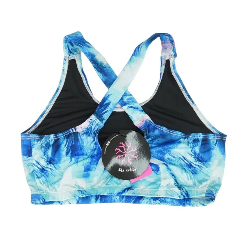 Blue Tie Dye Sports Bra - Image 2