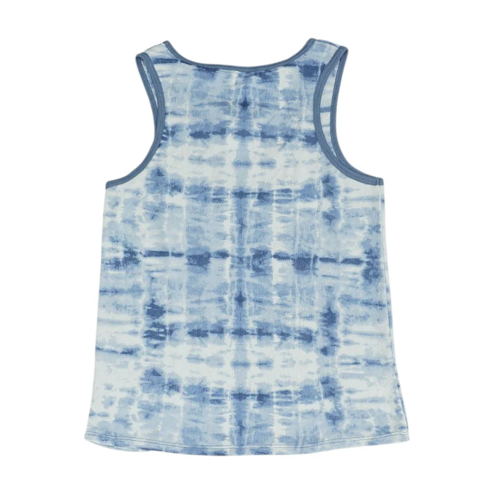 Blue Tie Dye Tank Knit Top - Image 4