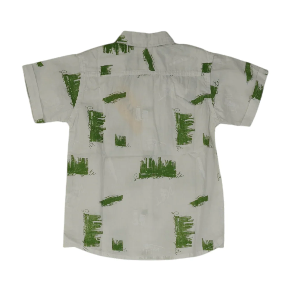 White Graphic Short Sleeve Button Down - Image 2