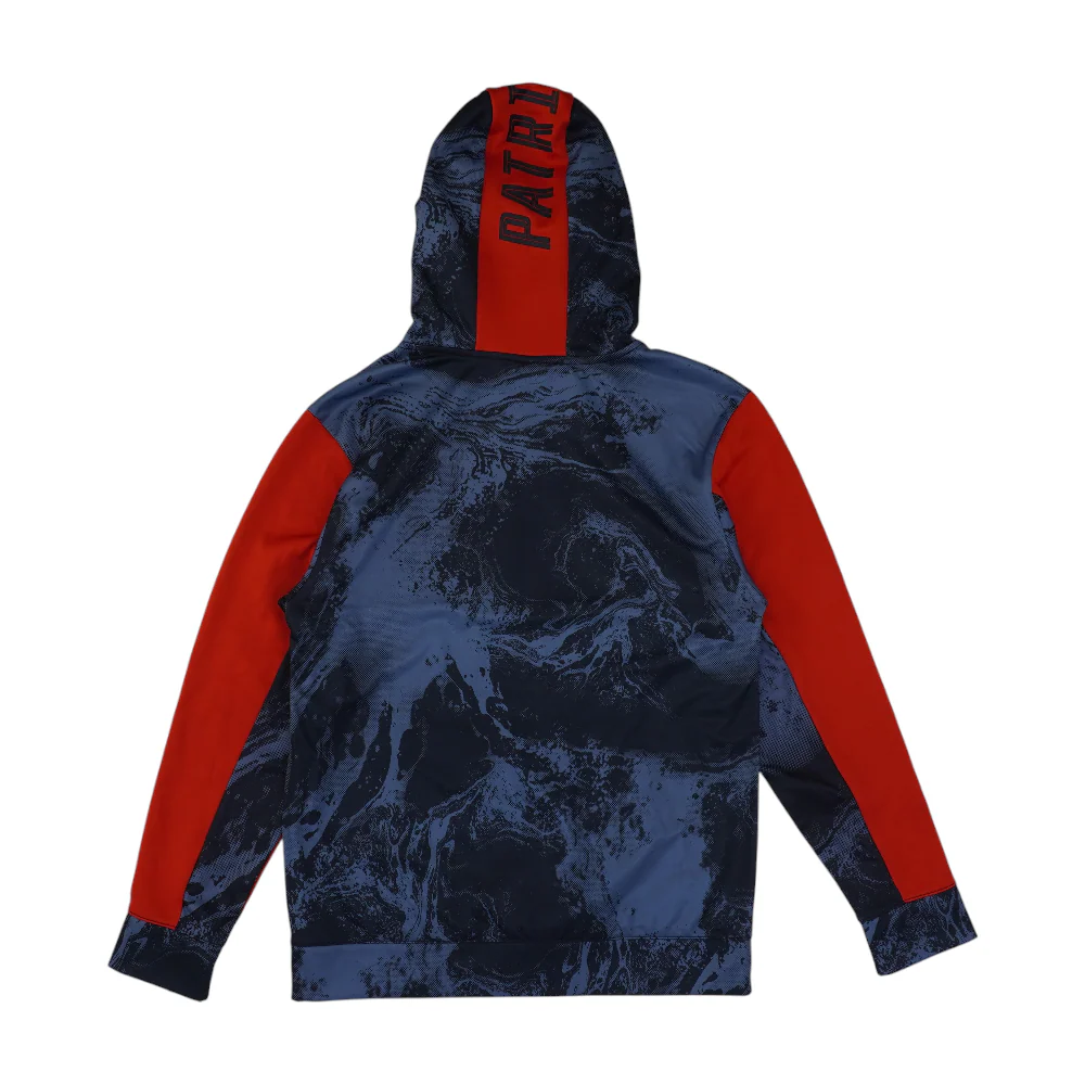 Red Color Block Hoodie Pullover - Image 2