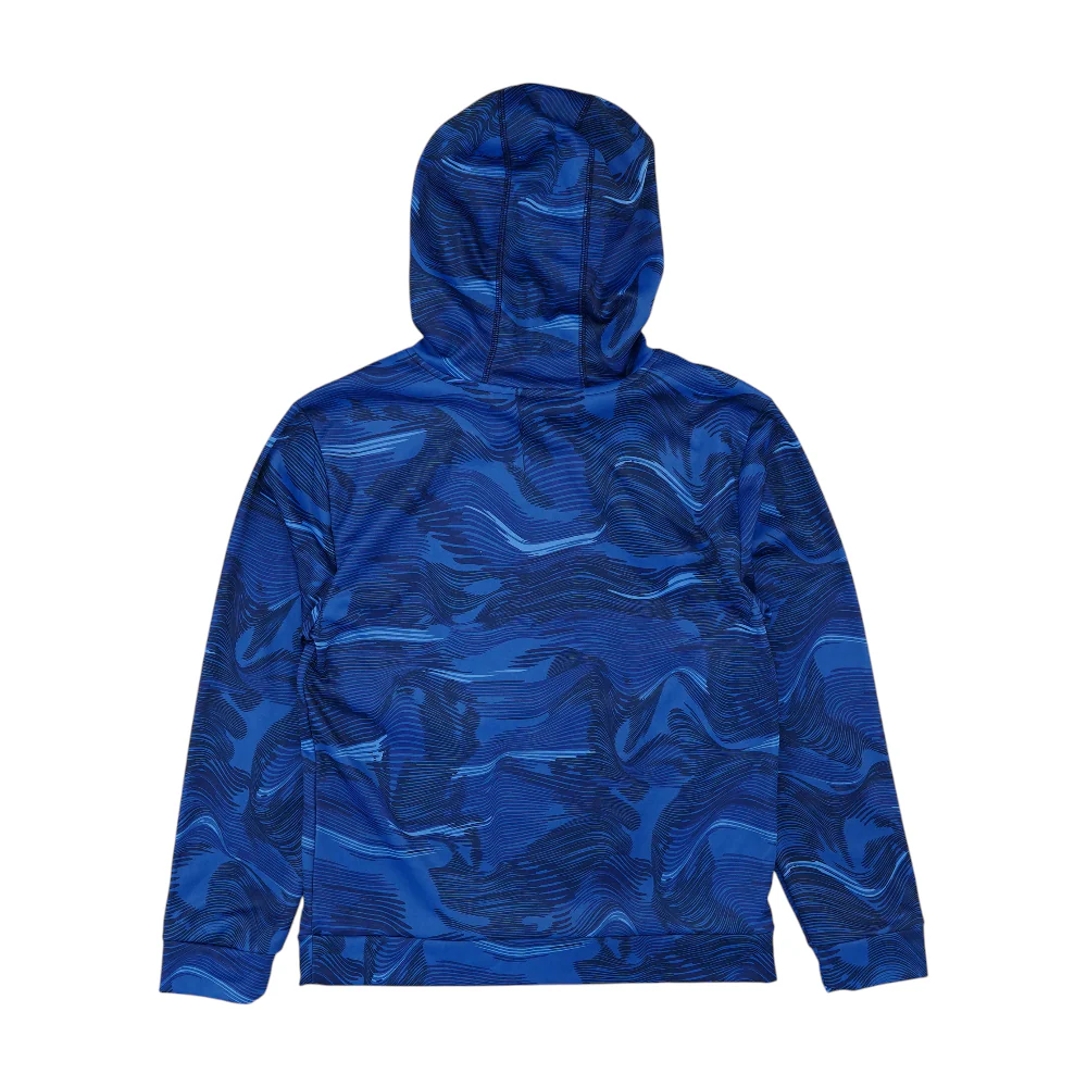 Blue Abstract Hoodie Pullover - Image 2