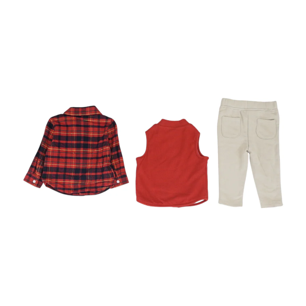 Red Plaid Long Sleeve Set - Image 2