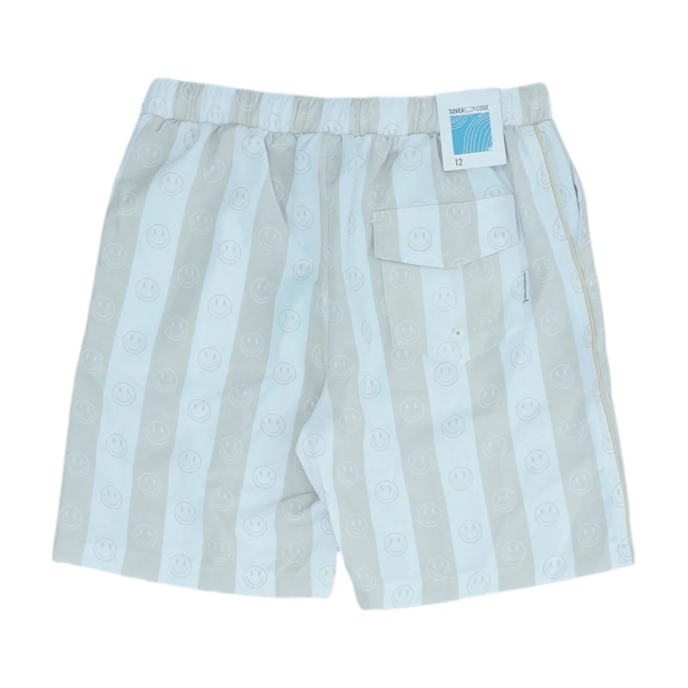 Beige Striped Active Shorts - Image 2
