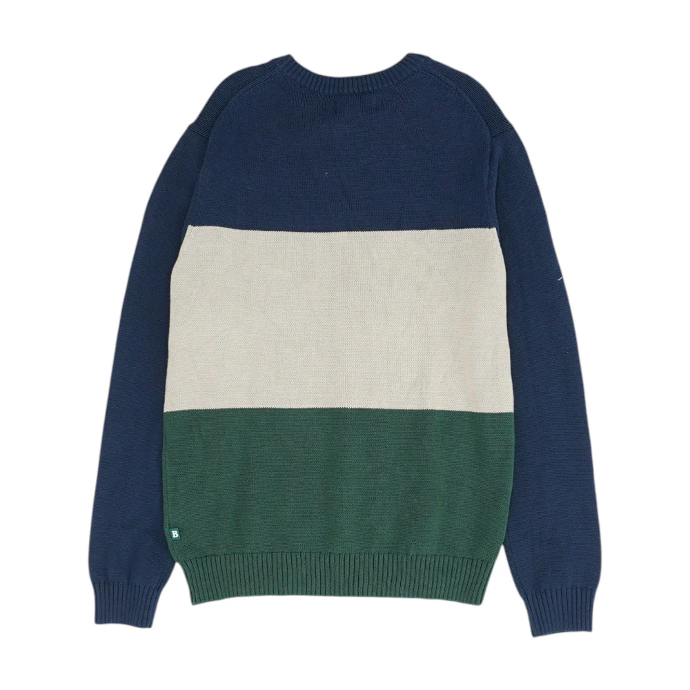Navy Color Block Pullover Sweater - Image 2