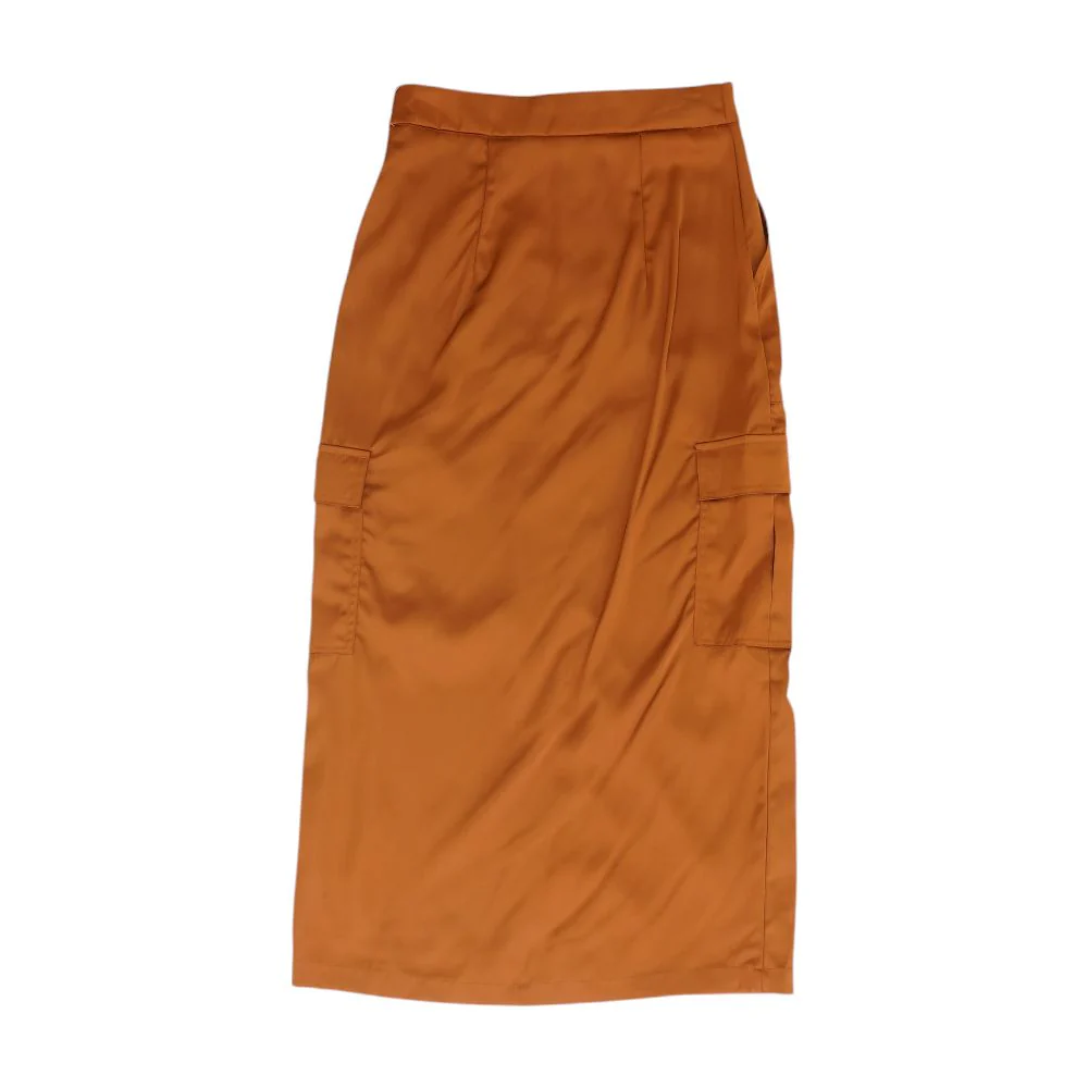 Bronze Solid Midi Skirt - Image 2