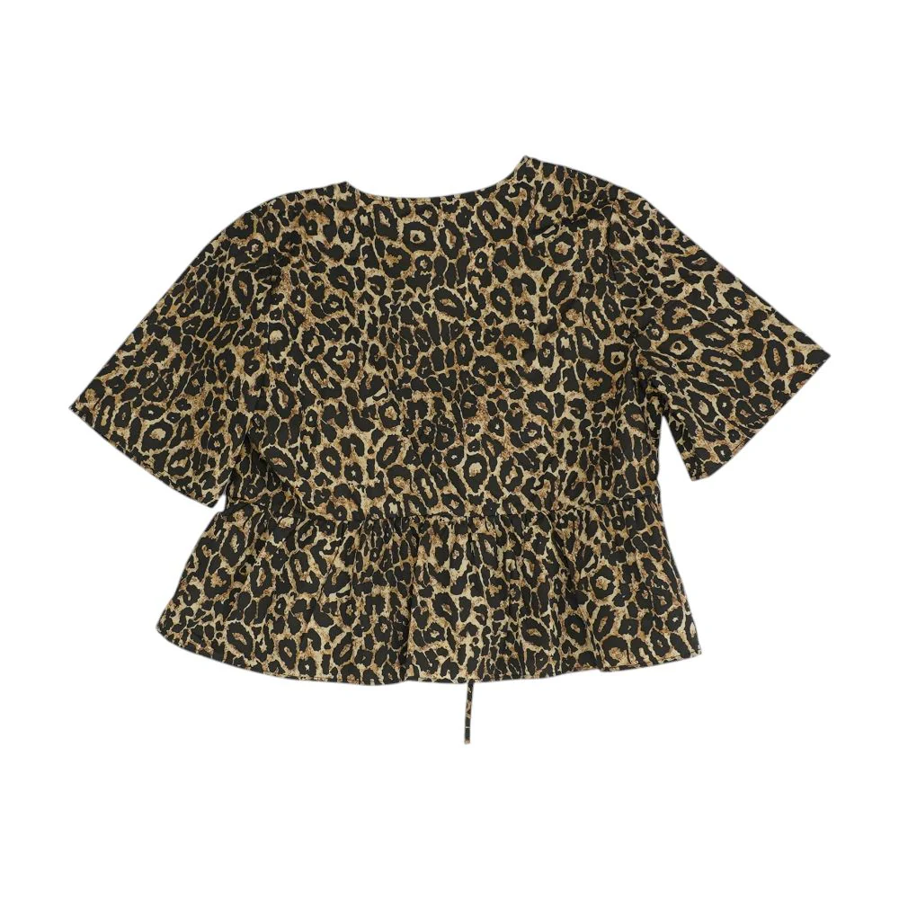 Brown Animal Print Blouse - Image 2