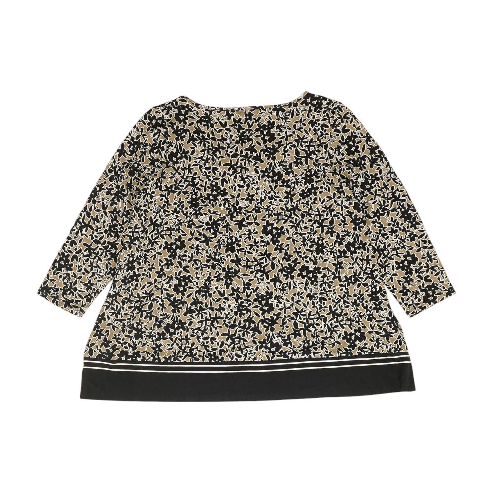 Brown Floral 3/4 Sleeve Blouse - Image 2