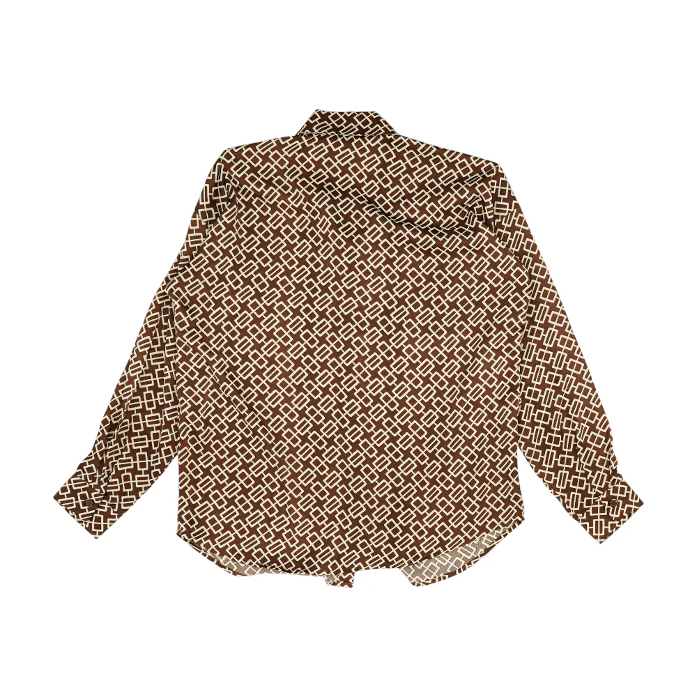 Brown Geometric Button Down - Image 2