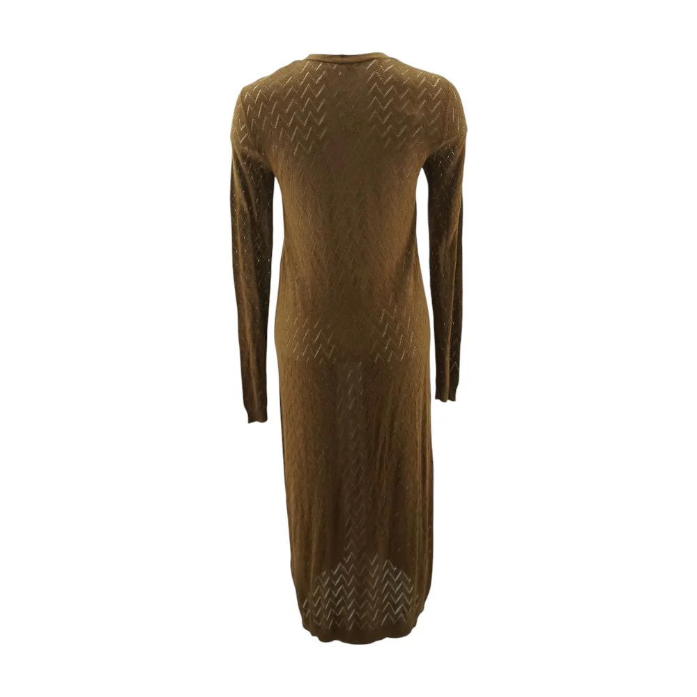 Brown Herringbone Cardigan Sweater - Image 2