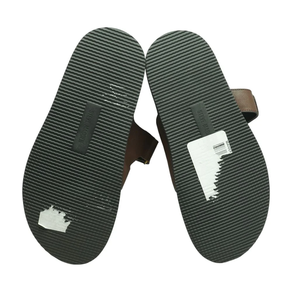 Brown Leather Casual Slide Sandals - Image 3