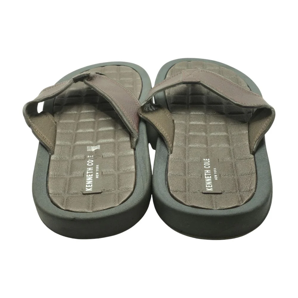 Brown Leather Flip Flop Sandals - Image 2