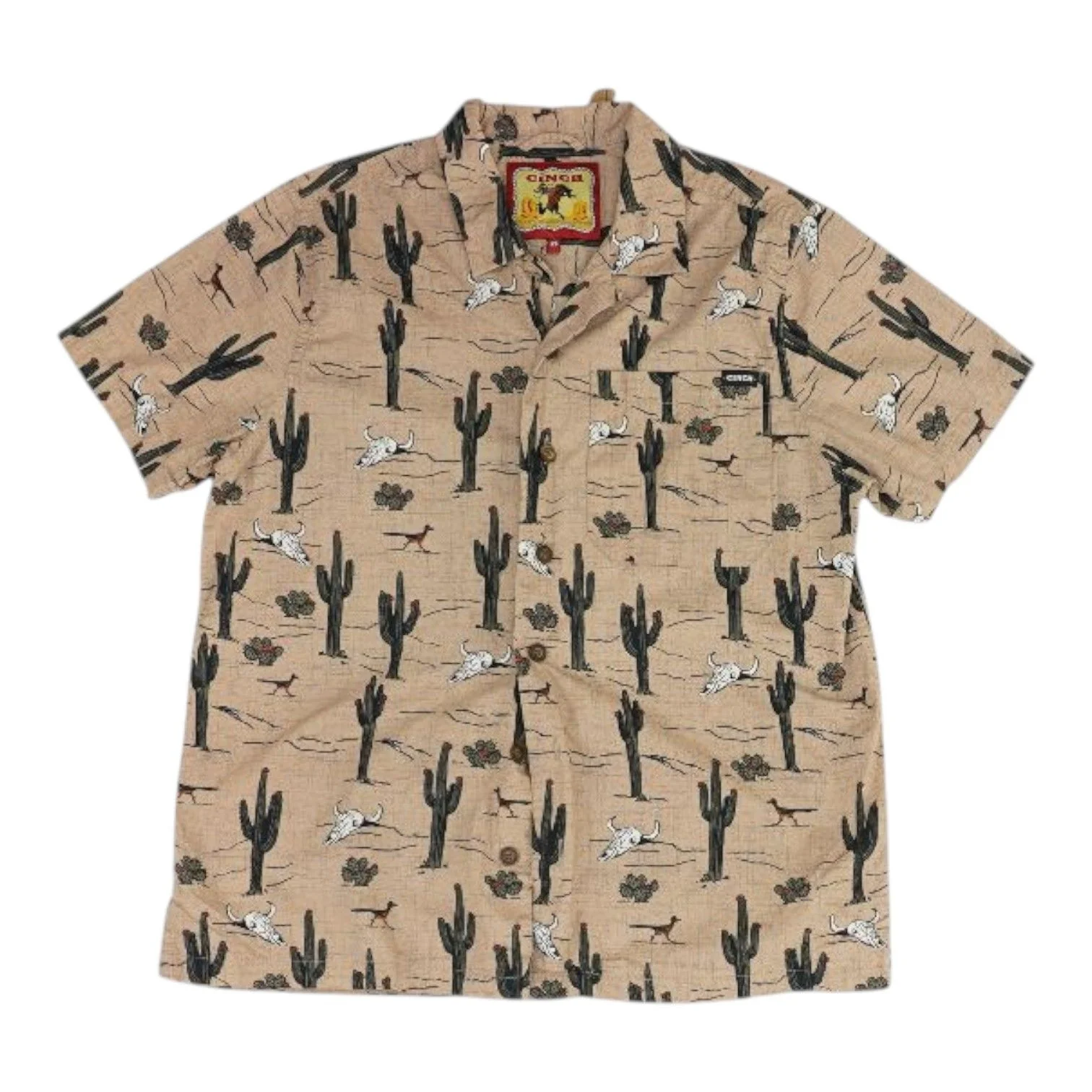 Brown Misc Short Sleeve Button Down