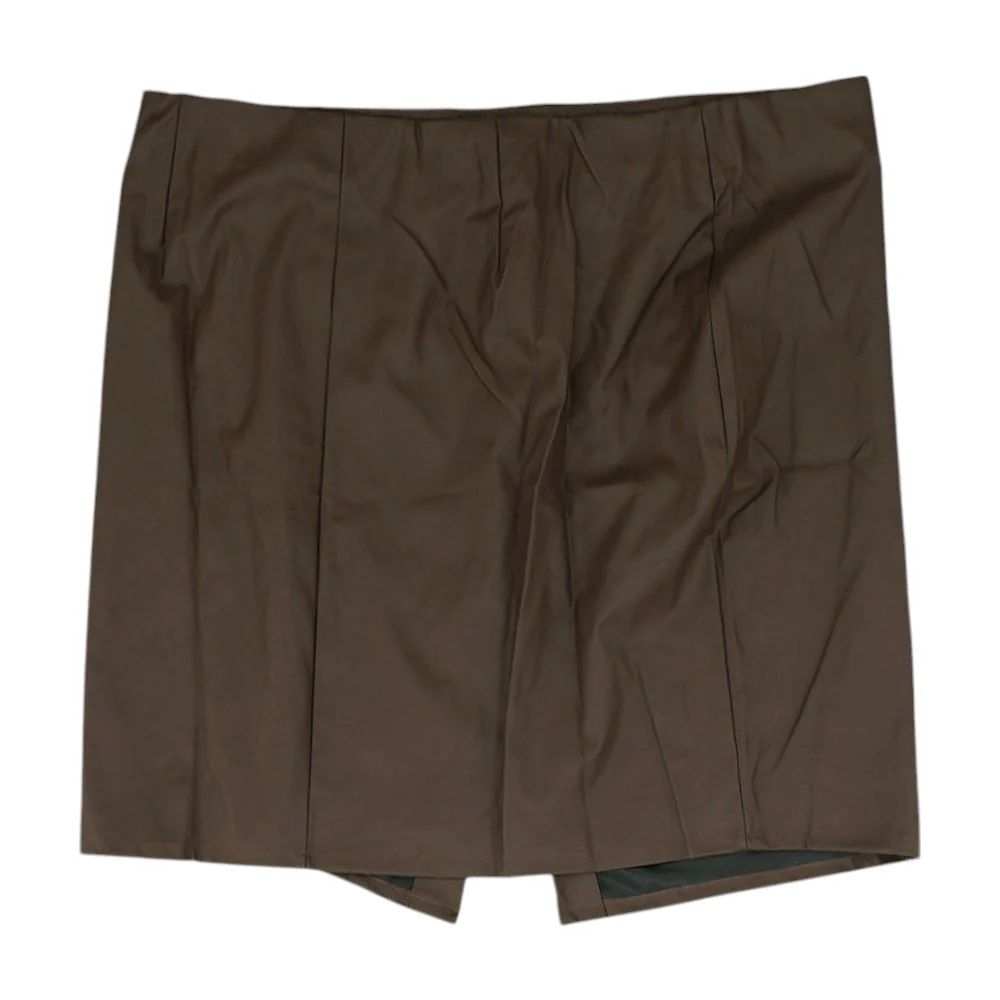 Brown Solid Midi Skirt - Image 2
