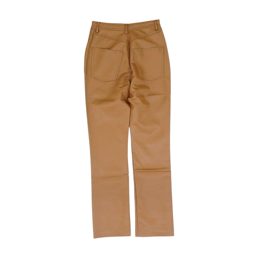 Brown Solid Pants - Image 2