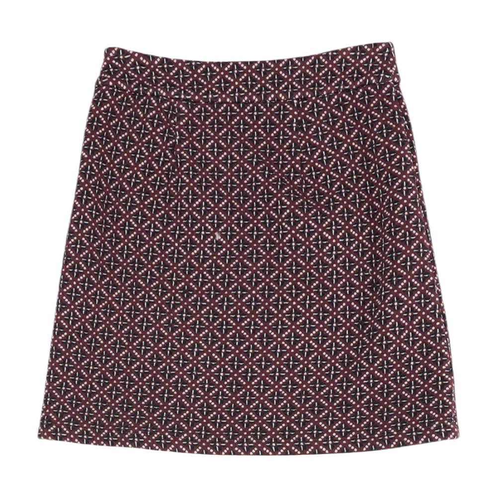 Burgundy Geometric Mini Skirt - Image 2
