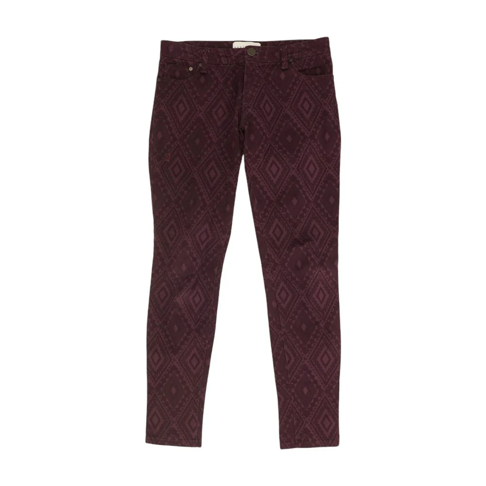 Burgundy Graphic Five Pocket Pants